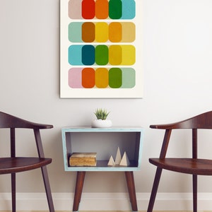 Mid Century Modern Colorful Wall Art, Graphic Design Artwork, Large Size Print, Colorful Art Prints 24x36 image 10