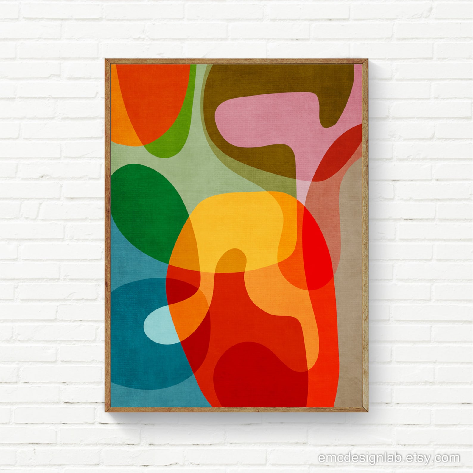 Set of 2 Colorful Modern Art Set of 2 Midcentury Abstract Etsy