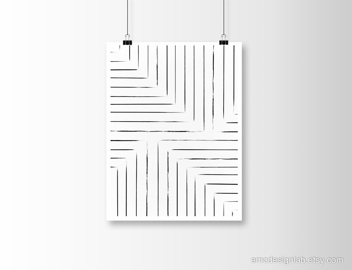 Minimalist Black Lines Wall Art Minimal Lines Posters 18x24 Etsy