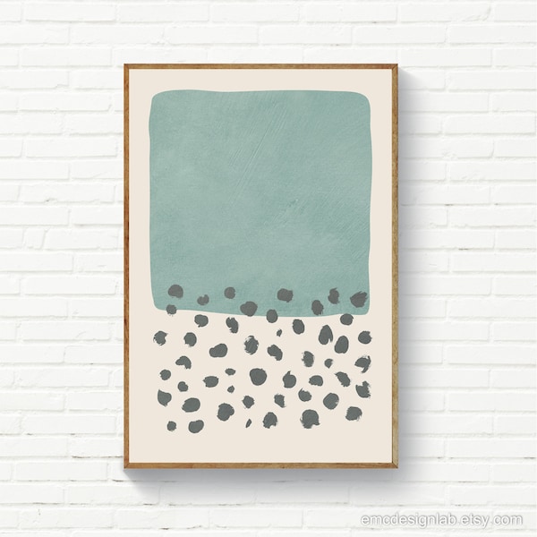 Minimalist Light Blue/Green Wall Art, Original Light Teal Print, Trendy Colors Decor, Office Prints, Living Room, Bedroom Prints