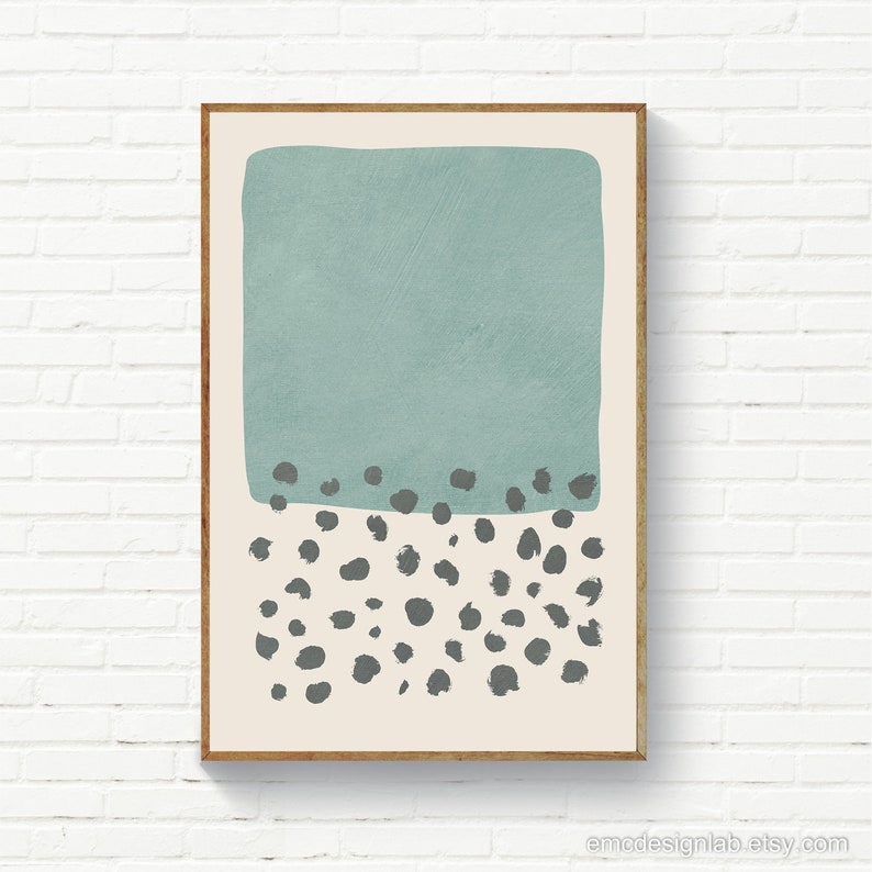 Minimalist Light Blue/Green Wall Art, Original Light Teal Print, Trendy Colors Decor, Office Prints, Living Room, Bedroom Prints image 1