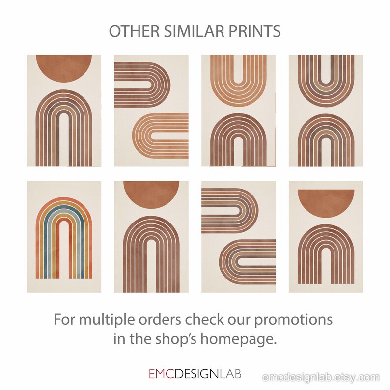 Burnt Orange Rust Wall Decor Large Size Instant Download Rainbow Wall Art Printable Terracotta Rainbow Art