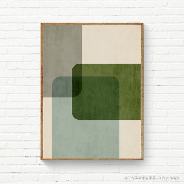 Green Geometric Prints - Etsy