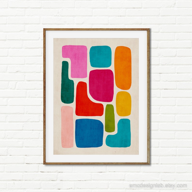 Set of 2 Vibrant Colors Wall Art Set of 2 Colorful Prints | Etsy
