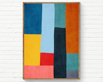 Abstract Colorful Patchwork Art Print, Colorful Wall Art Print, Bright Colors Art, Vibrant Colors Abstract Print