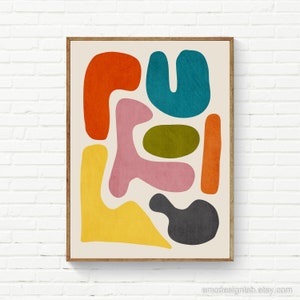 Organic Shapes Abstract Modern Print Colorful Playful Wall Art Print Nursery Decor Bedroom Prints PlayRoom Posters Original Artwork
