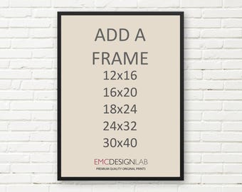 ONLY USA - Solid Wood Frame Additional Cost - Sold Only Together With a Print! Black White Oak Wood Frame - Free Shipping!