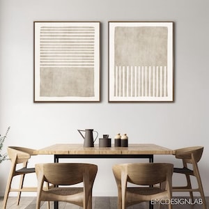 Set of 2 Neutral Modern Art, Set of 2 Beige Minimalist Abstract Prints, Neutral Tones Wall Art, Modern Beige Prints, Minimalist Design