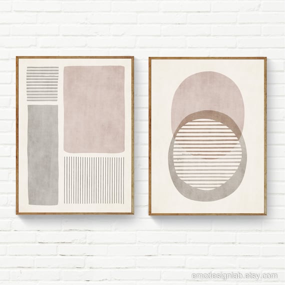 Blush Beige Minimalist Print Set of 2, Minimal Wall Art, Neutral Minimalist Wall Art, Set of 2 Neutral Wall Art, Simple Sober Decor Design
