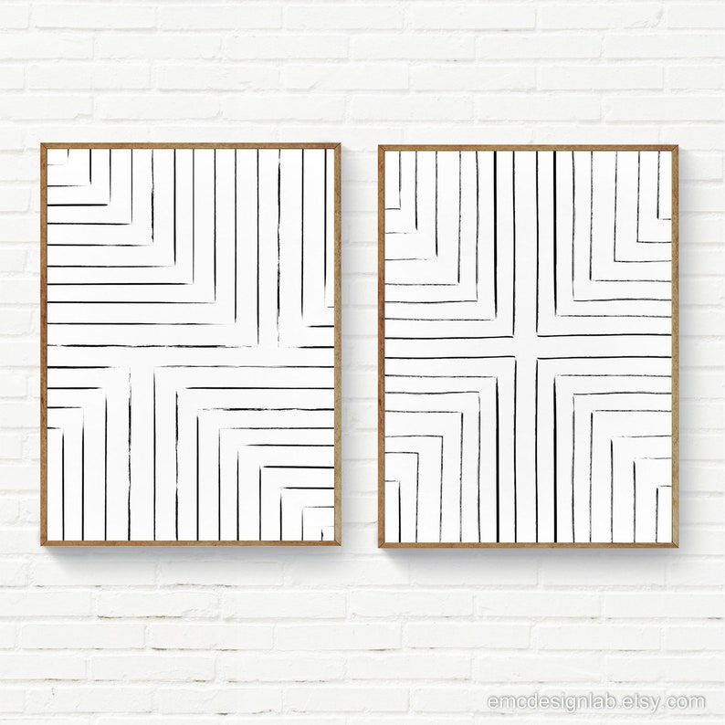 Minimalist Black Lines Wall Art Minimal Lines Posters 18x24 Etsy