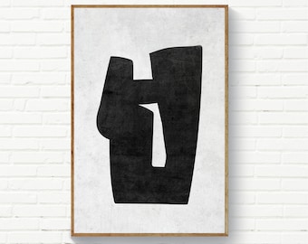 Minimalist Black & White Art Poster, Prints Abstract Wall Art, Black White Large Size Wall Art, Contemporary Art