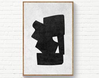 Abstract Printable Black & White Wall Art, Contemporary Art,  Abstract Original Minimalistic, Black White Print Download