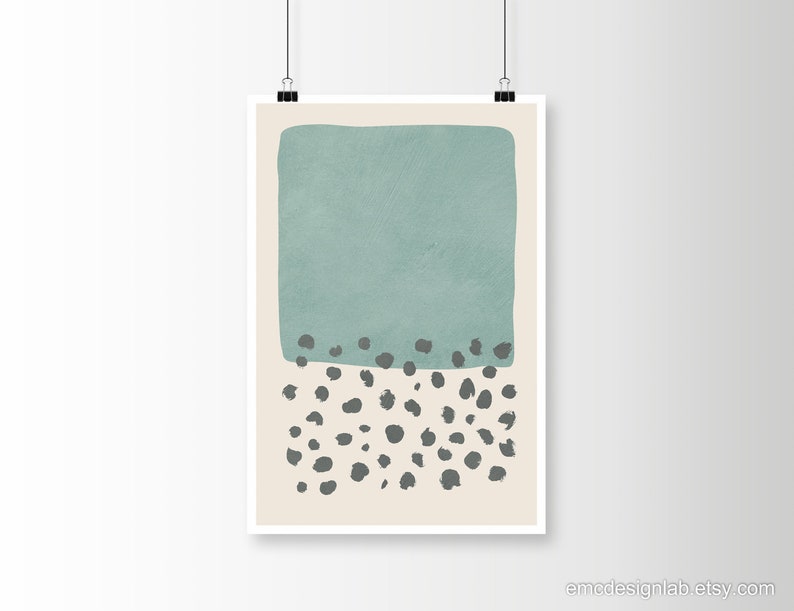 Minimalist Light Blue/Green Wall Art, Original Light Teal Print, Trendy Colors Decor, Office Prints, Living Room, Bedroom Prints image 2