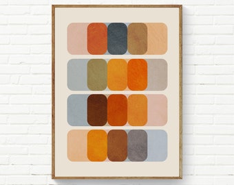 Abstract Colorful Print Mid-Century Modern Colorful Wall Art, Office Prints, Modern Living Room Artwork, Abstract Geometric Posters