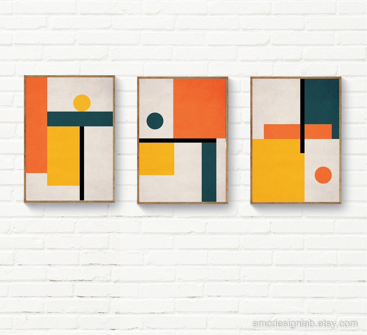 Squares and rectangles abstract art geometric wall canvas