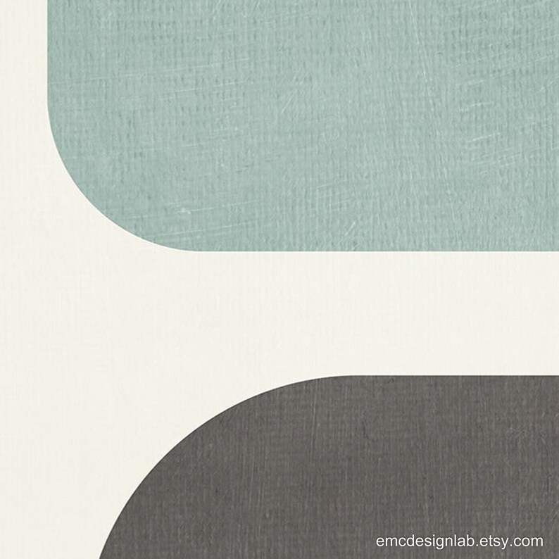 Blue/green & Gray Wall Art / Modern Poster Living Room Decor / | Etsy