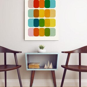 Arte mural colorido de estilo moderno de mediados de siglo, diseño gráfico, impresión de gran tamaño, láminas artísticas coloridas de 24x36 pulgadas. imagen 10