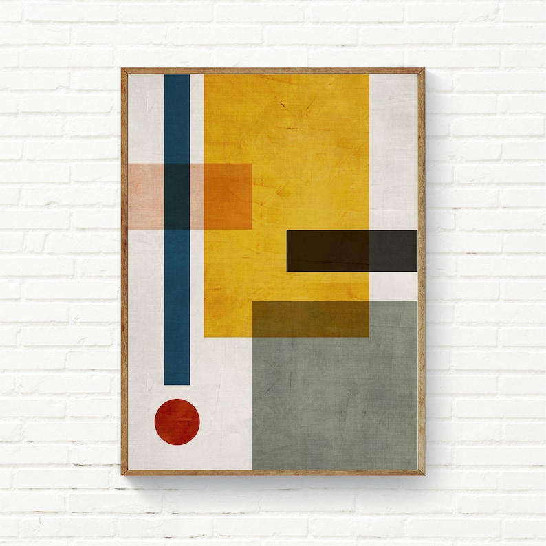 Set of 2 Midcentury Modern Wall Art Set of 2 Bauhaus Style Etsy