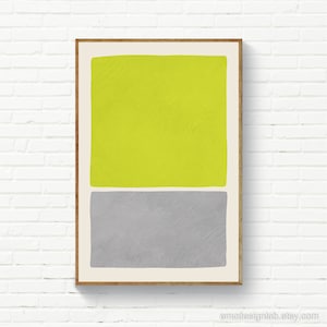 Minimalist Chartreuse & Gray Print, Chartreuse Wall Art, Trendy Colors Artwork, Minimalist Living Room Decor, Digital Painting Art