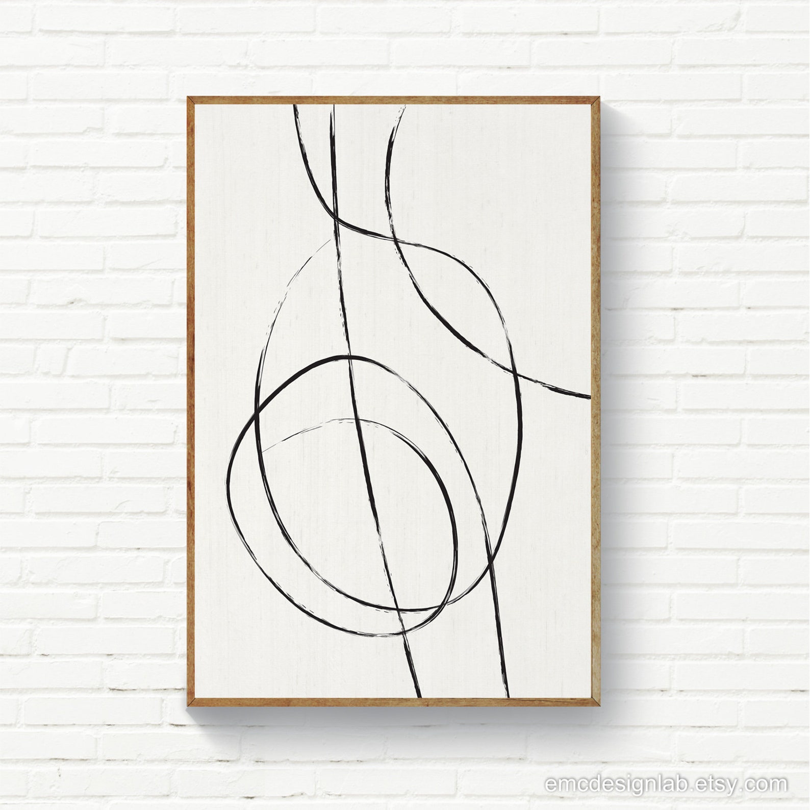 Set of 3 Line Art Prints Black & White Abstract Line Art Set Etsy