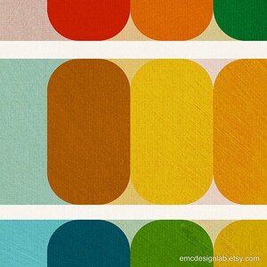 Arte mural colorido de estilo moderno de mediados de siglo, diseño gráfico, impresión de gran tamaño, láminas artísticas coloridas de 24x36 pulgadas. imagen 4