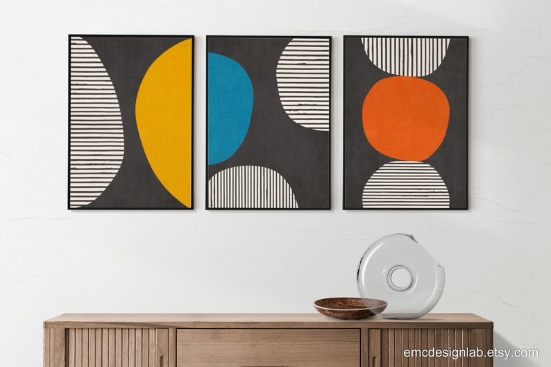 Minimalist Blue White Gray Wall Art Modern Studio Modern Etsy