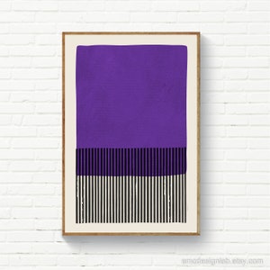 Purple Wall Art, Minimalist Purple Print, Boys / Girl Room Decor, Minimalist Trendy Wall Art, Bold Color Purple Living Room Wall Art