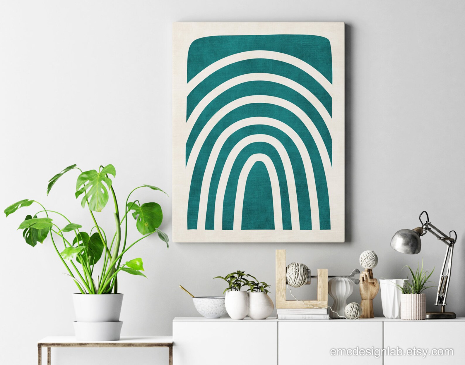 Teal Modern Wall Art Print / Teal Minimalist Poster / Minimal - Etsy