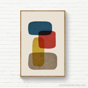 Set of 3 Mid Century Modern Print Set of 3 Colorful - Etsy