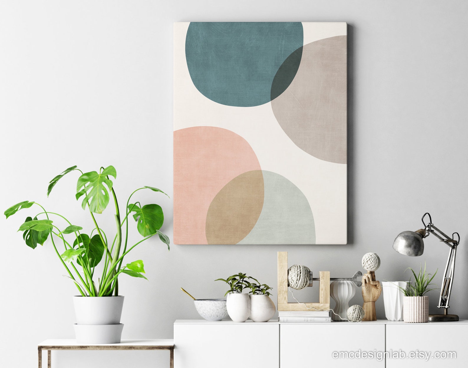 Abstract Circles Wall Art Stylish Bedroom Prints Organic Etsy