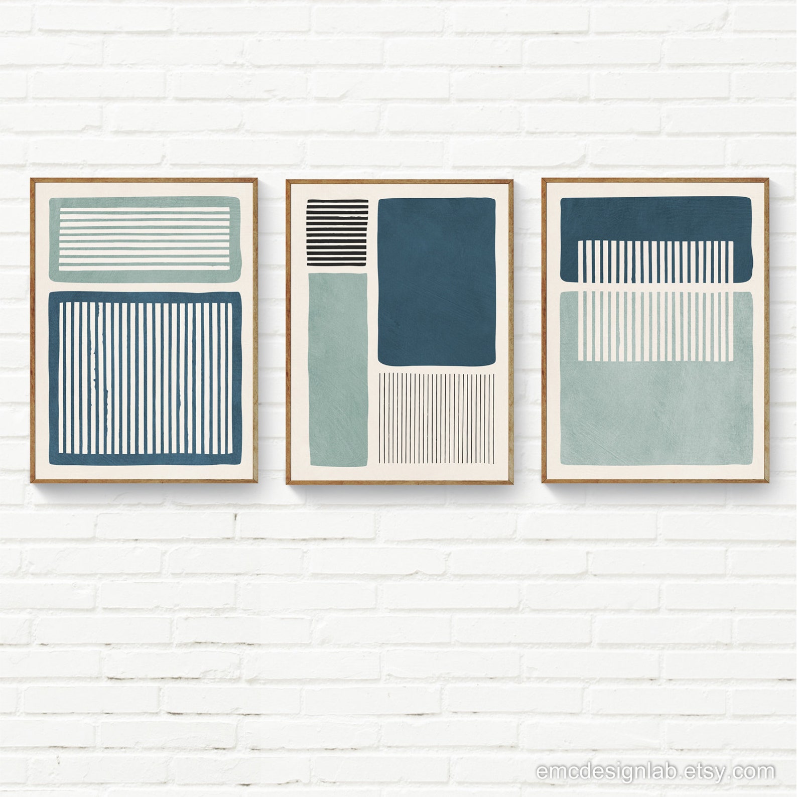 Set of 3 Wall Art Modern Prints, Set of 3 Minimalist Prints in Light ...