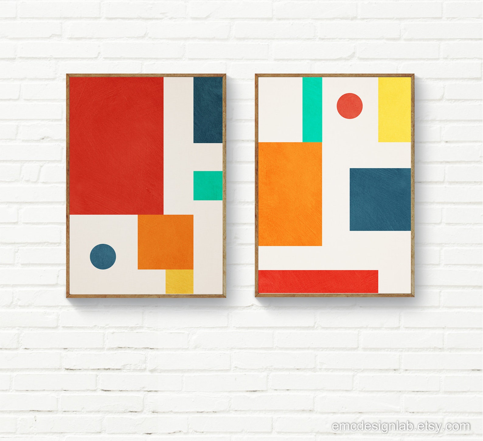 Geometric Colorful Modern Print Abstract Nursery Wall Art Etsy