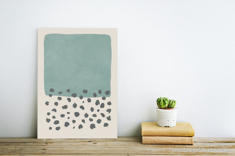 Minimalist Light Blue/Green Wall Art, Original Light Teal Print, Trendy Colors Decor, Office Prints, Living Room, Bedroom Prints image 6