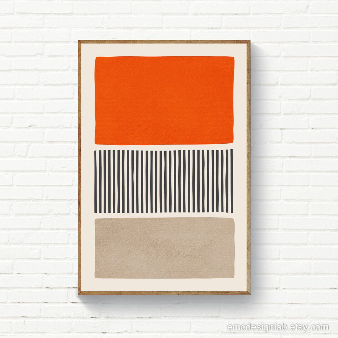 Orange Wall Art Bold Colors Orange Original Print Minimalist - Etsy