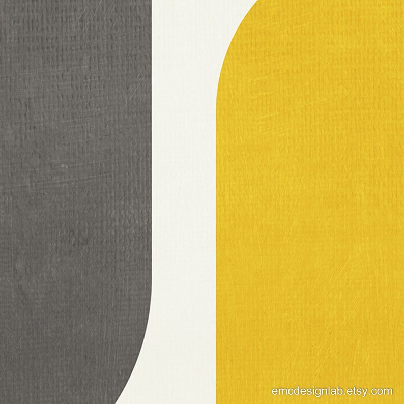 Mustard & Gray Wall Art Abstract Yellow Grey Prints Saffron Etsy