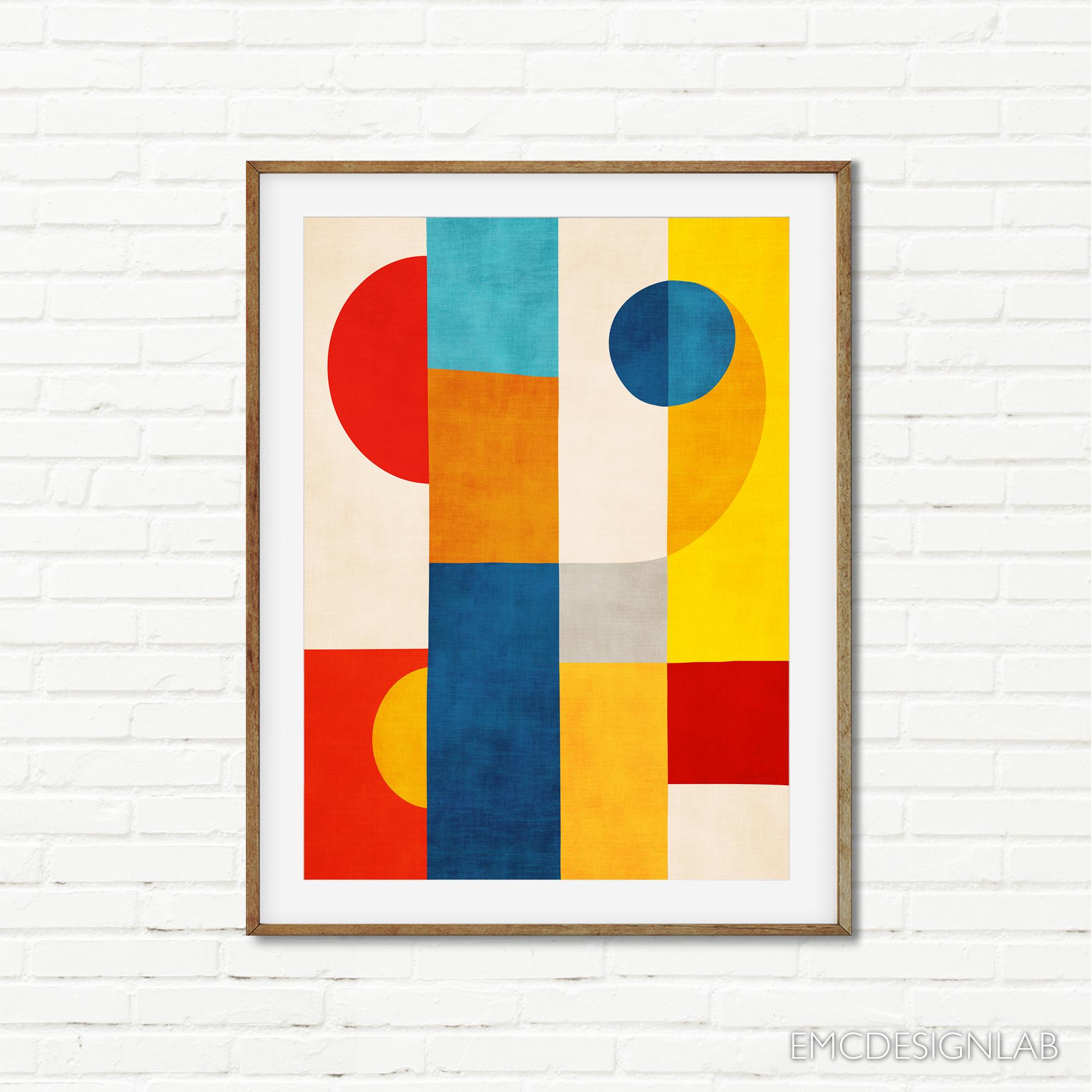 Bold Colorful Vibrant Geometric Abstract Art Print - Etsy