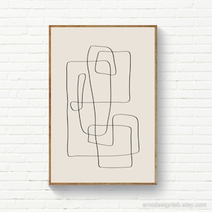 Minimalist Wall Art, Original Line Art, Abstract Print Line Art, Minimalist Decor, Continuous Lines, Bedroom Living Room Prints