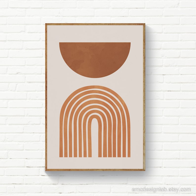 Burnt Orange Arches Wall Art Minimalist Terracotta Arches Etsy