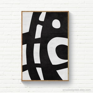 Abstract Black & White Print, Original Contemporary Wall Art, Modern Art Decor, Living Room Wall Art Print, Office Wall Art