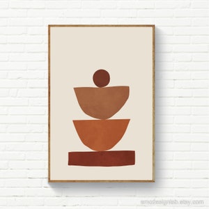 Abstract Minimalist Wall Art Decor, Terracotta Large size 24x36 Print, Scandinavian Burnt Orange Downloadable Print, Abstract Art