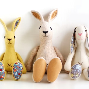 Bunny Rabbit Sewing Pattern Bundle, From Left to Right, Floppy Ear ...