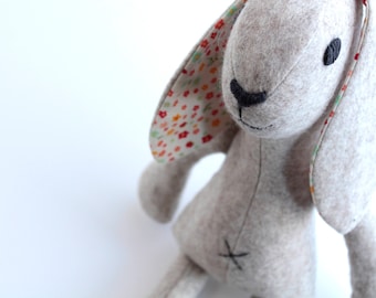 Rabbit sewing pattern pdf for instant download, bunny rabbit diy tutorial