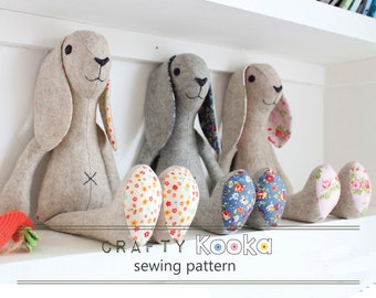 Baby Bunny plush sewing pattern, toy cloth bunny rabbit, pdf  instant download.