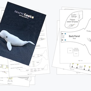 Beluga whale plush sewing pattern pdf download with detailed tutorial. image 8