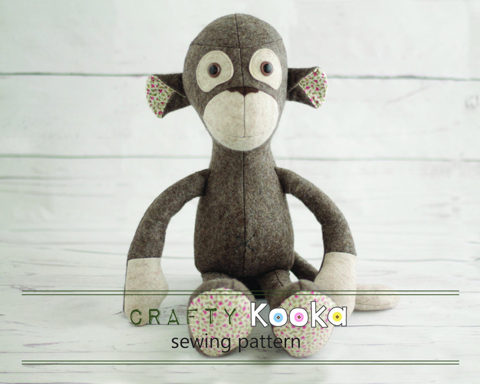 Monkey Sewing Pattern Pdf Pattern Stepbystep Tutorial for Etsy UK