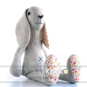 Bunny Plush Sewing Pattern: Raggedy Rabbit Soft Toy (PDF Pattern)