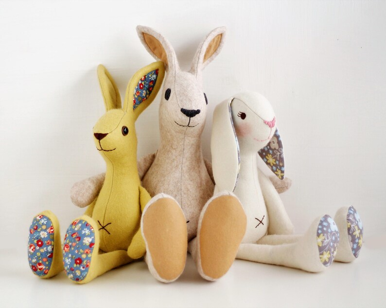 Bunny Rabbit Sewing Pattern Bundle From Left to Right Floppy - Etsy