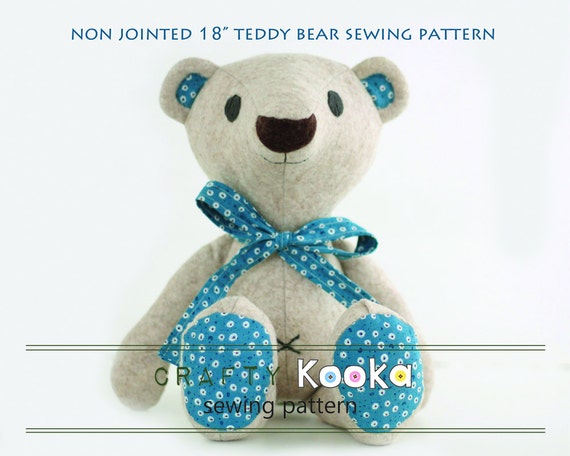 Teddy Bear - Soft toy sewing pattern - instant download pdf