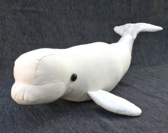 Beluga whale sewing project pattern with Beluga pdf toy sewing tutorial,