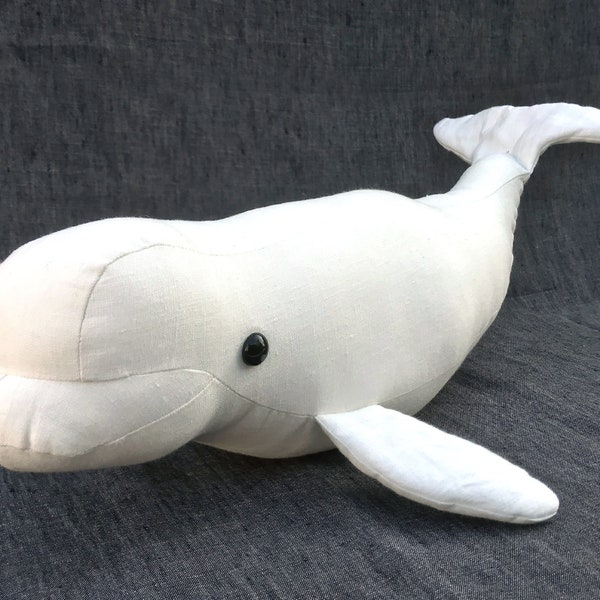 Beluga whale sewing project pattern with Beluga pdf toy sewing tutorial,